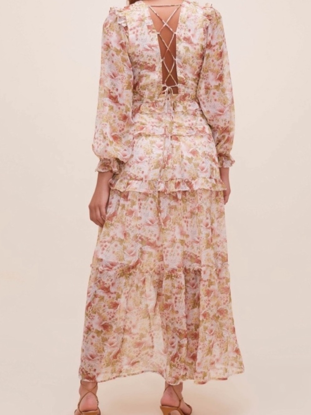 Fleur Dress in Peach Dusty Rose Floral Astr The Label - Picture 8 of 10